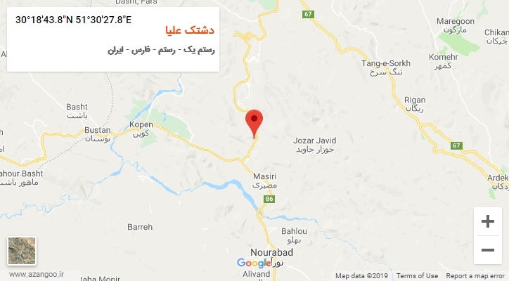 روستای دشتک علیا بر روی نقشه