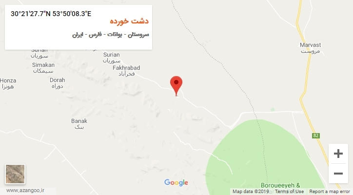 روستای دشت خورده بر روی نقشه