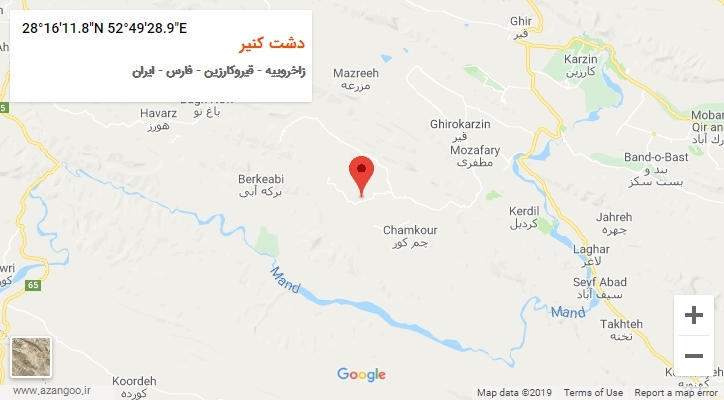 روستای دشت کنیر بر روی نقشه