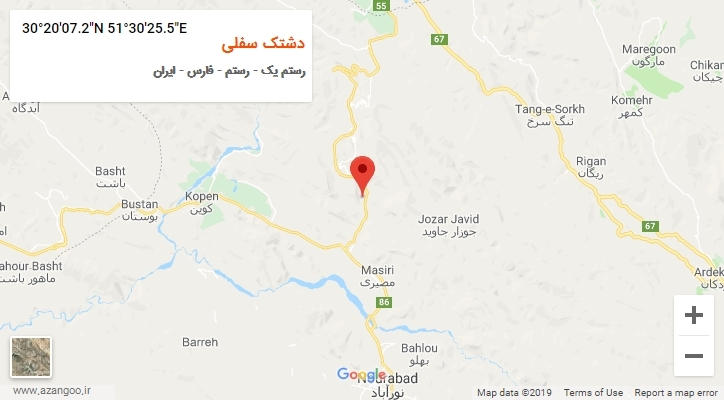 روستای دشتک سفلی بر روی نقشه