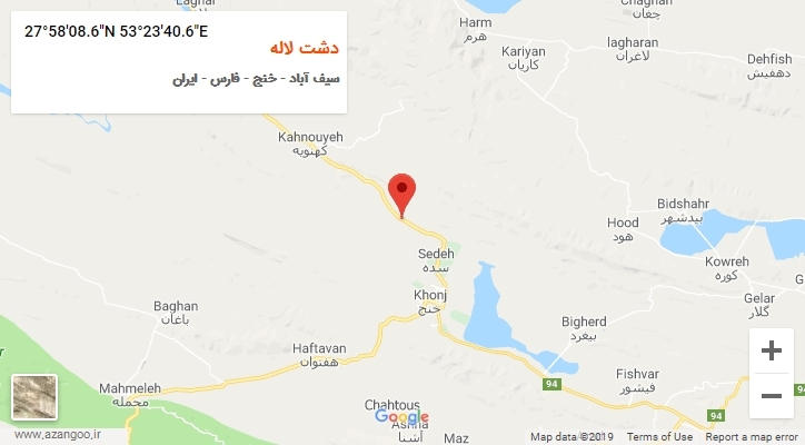 روستای دشت لاله بر روی نقشه