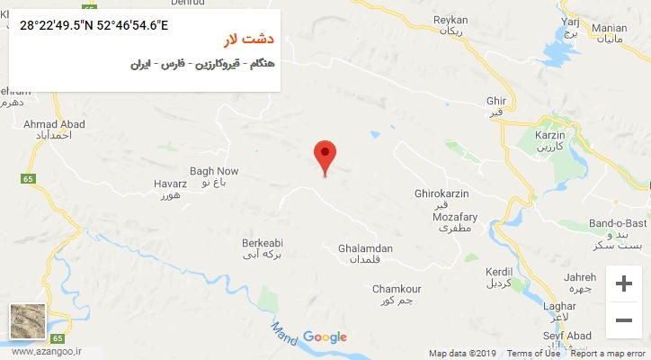 روستای دشت لار بر روی نقشه