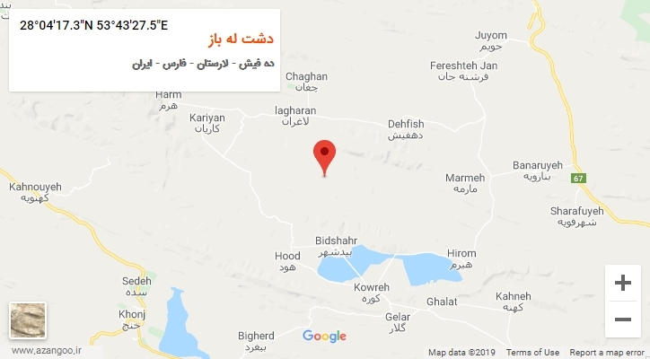 روستای دشت له باز بر روی نقشه