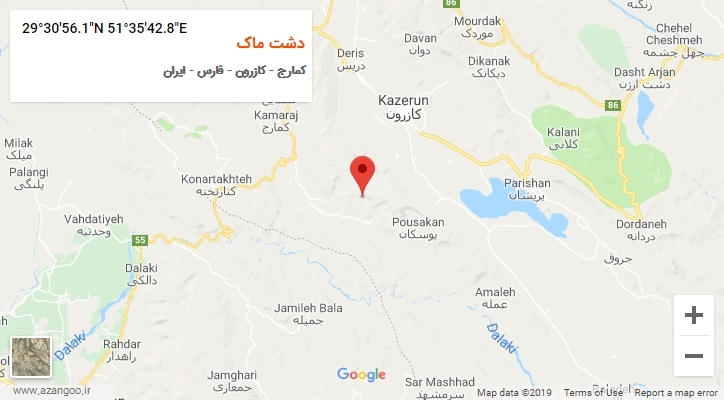 روستای دشت ماک بر روی نقشه