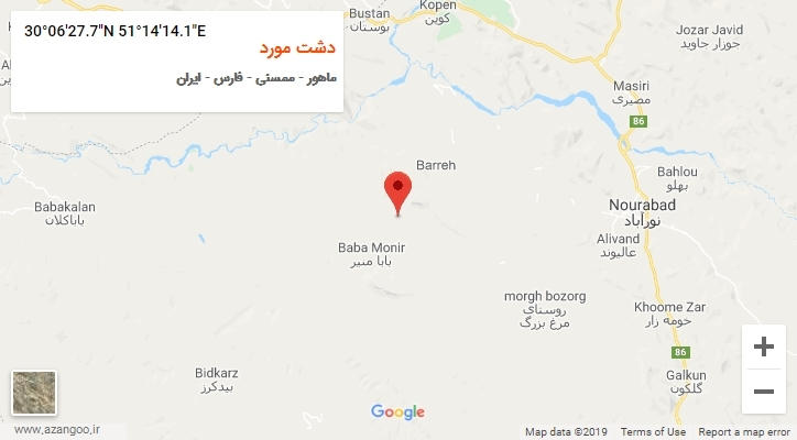 روستای دشت مورد بر روی نقشه