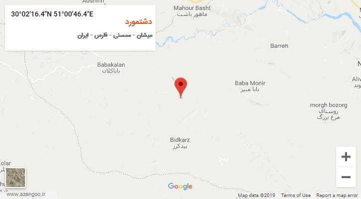 روستای دشتمورد بر روی نقشه