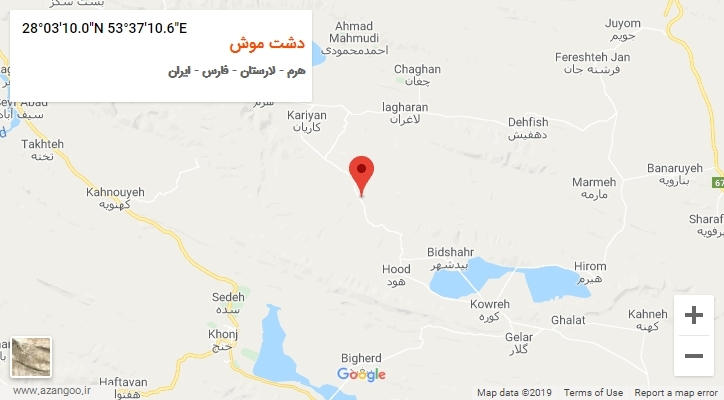 روستای دشت موش بر روی نقشه