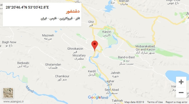 روستای دشتشور بر روی نقشه