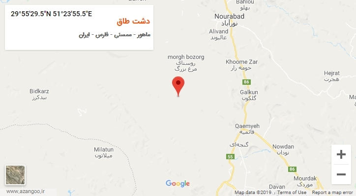 روستای دشت طاق بر روی نقشه
