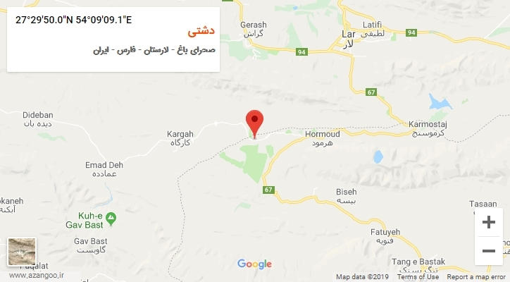 روستای دشتی بر روی نقشه