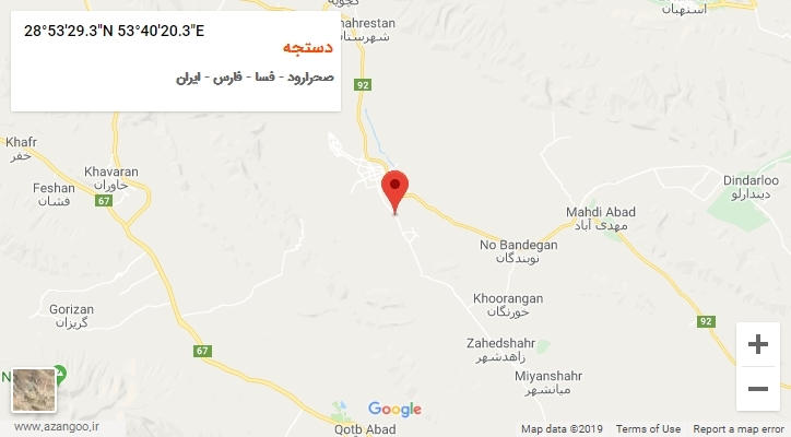 روستای دستجه بر روی نقشه