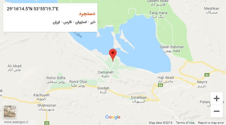 روستای دستجرد بر روی نقشه