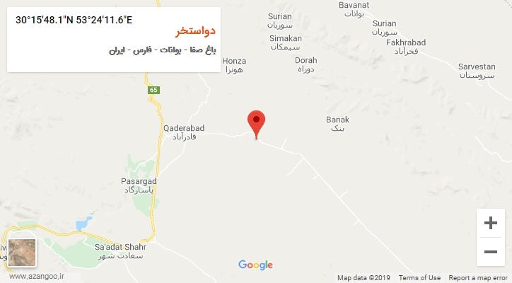 روستای دواستخر بر روی نقشه