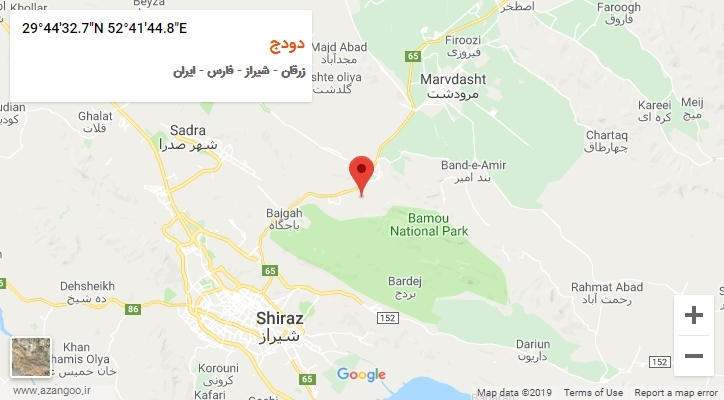روستای دودج بر روی نقشه
