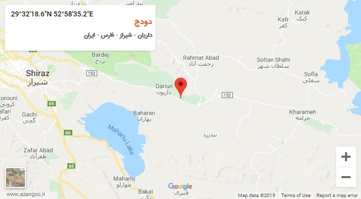 روستای دودج بر روی نقشه