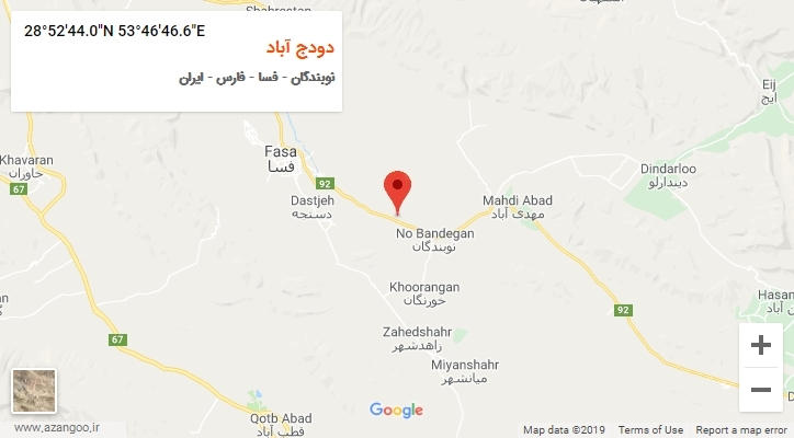 روستای دودج آباد بر روی نقشه