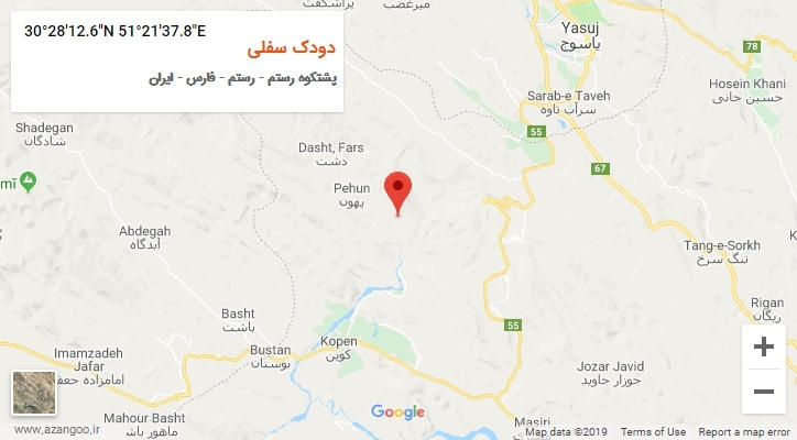 روستای دودک سفلی بر روی نقشه