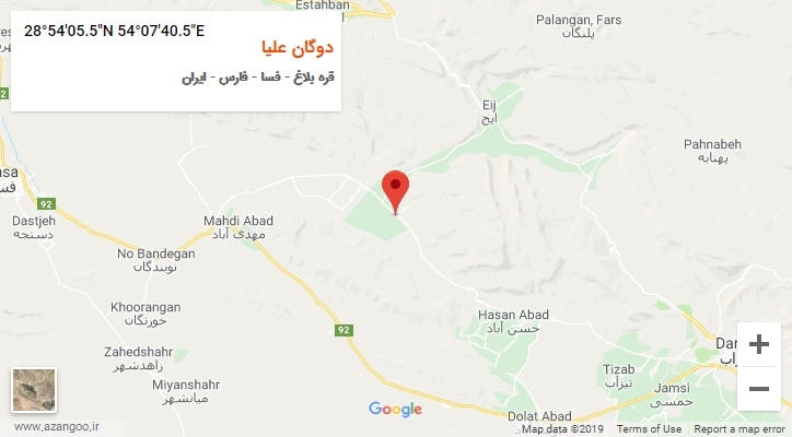 روستای دوگان علیا بر روی نقشه