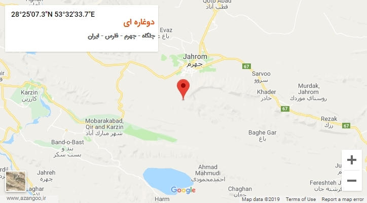 روستای دوغاره ای بر روی نقشه