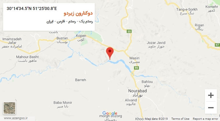 روستای دوکنارون زیردو بر روی نقشه