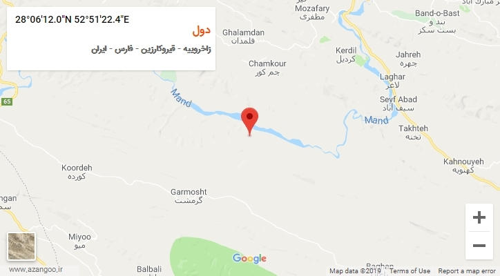 روستای دول بر روی نقشه