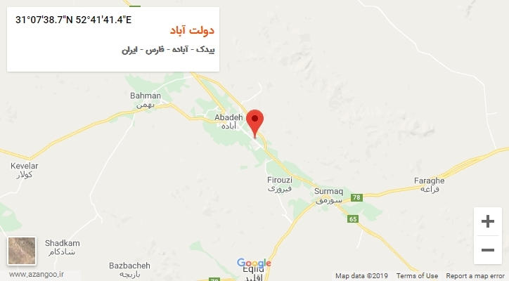 روستای دولت آباد بر روی نقشه