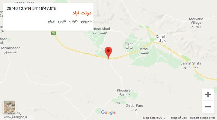 روستای دولت آباد بر روی نقشه