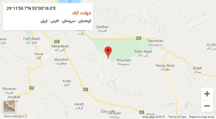 روستای دولت آباد بر روی نقشه