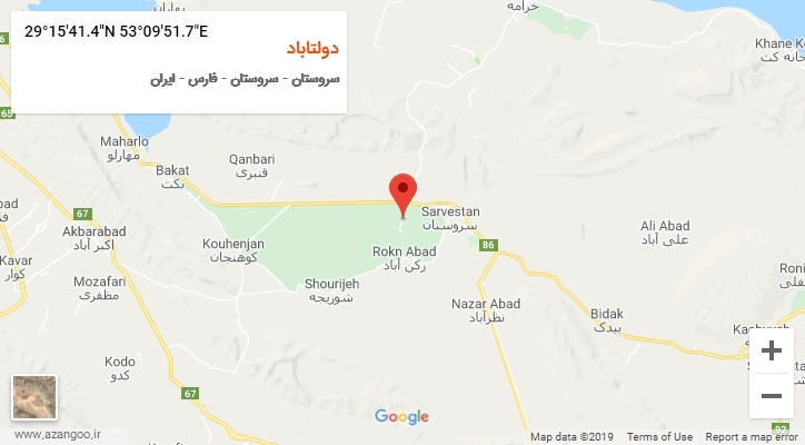 روستای دولتاباد بر روی نقشه