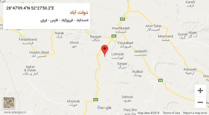 روستای دولت آباد بر روی نقشه