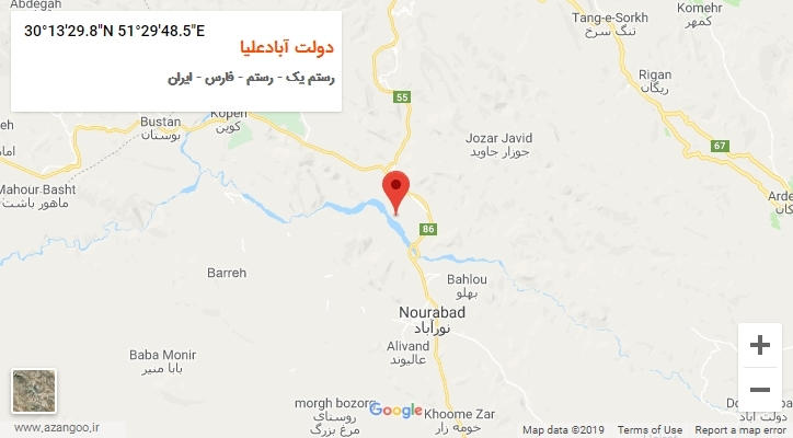 روستای دولت آبادعلیا بر روی نقشه