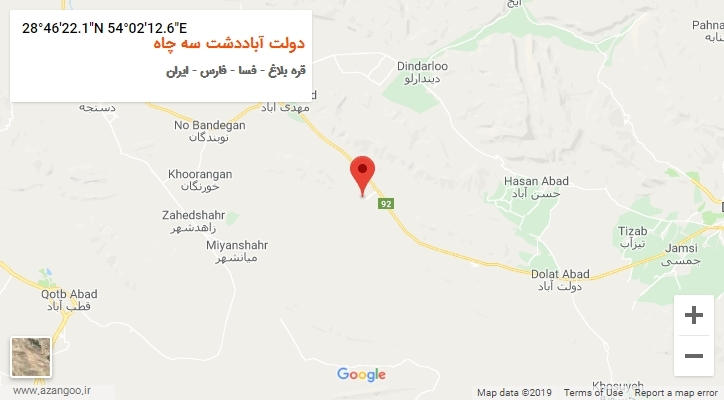 روستای دولت آباددشت سه چاه بر روی نقشه