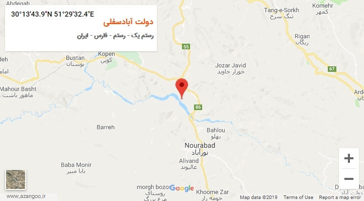 روستای دولت آبادسفلی بر روی نقشه