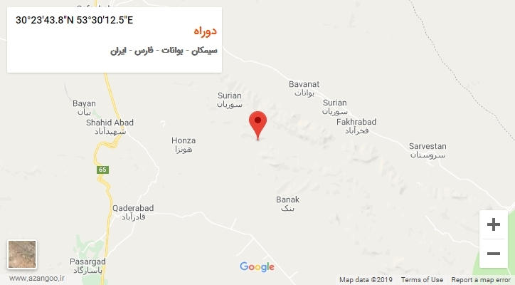 روستای دوراه بر روی نقشه