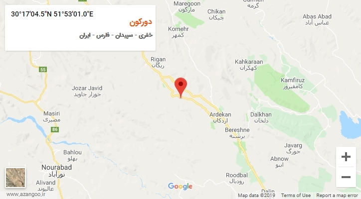 روستای دورکون بر روی نقشه