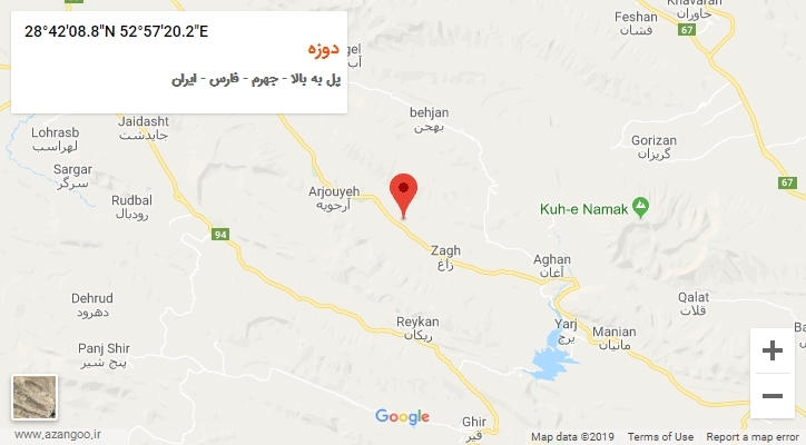 روستای دوزه بر روی نقشه