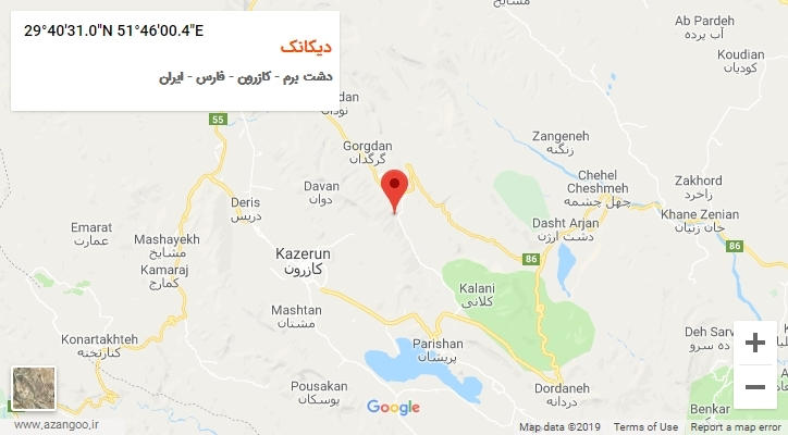 روستای دیکانک بر روی نقشه