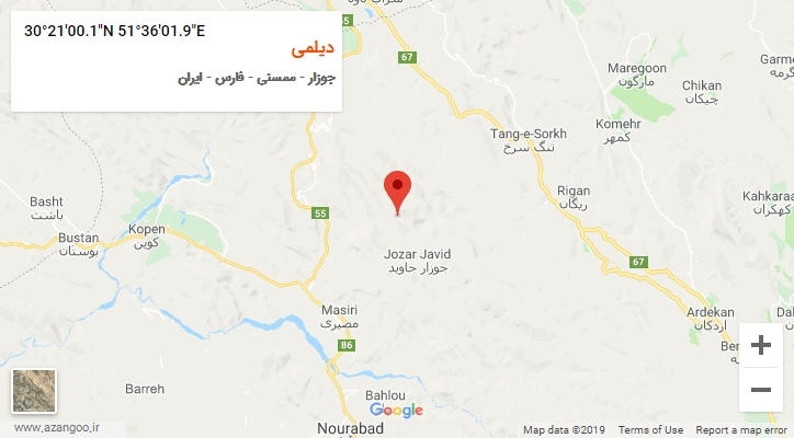 روستای دیلمی بر روی نقشه