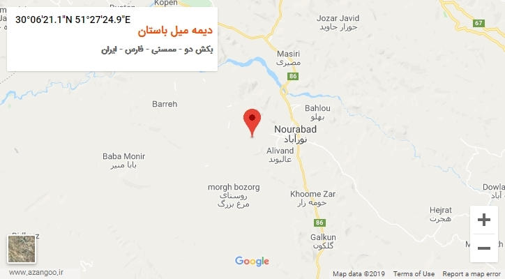 روستای دیمه میل باستان بر روی نقشه