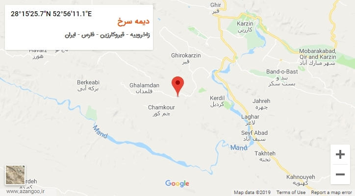 روستای دیمه سرخ بر روی نقشه