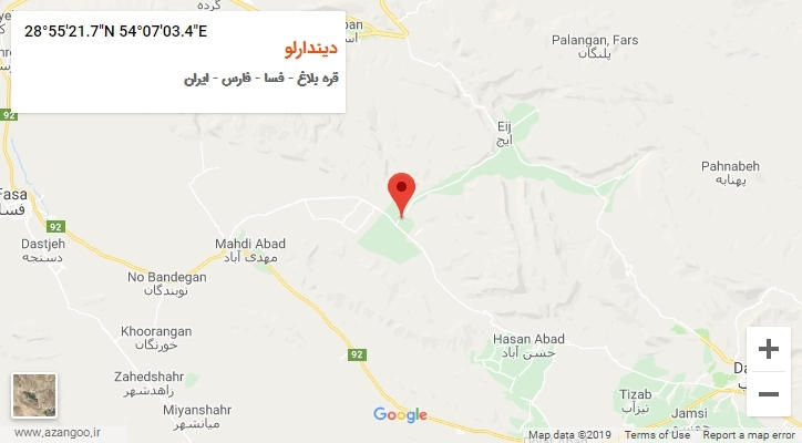 روستای دیندارلو بر روی نقشه
