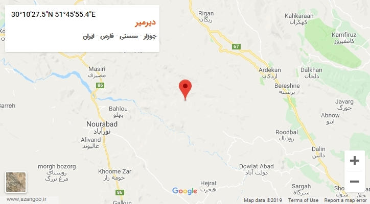 روستای دیرمیر بر روی نقشه