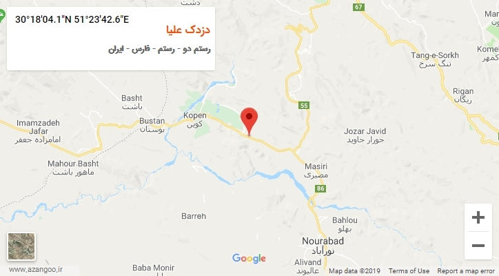 روستای دزدک علیا بر روی نقشه