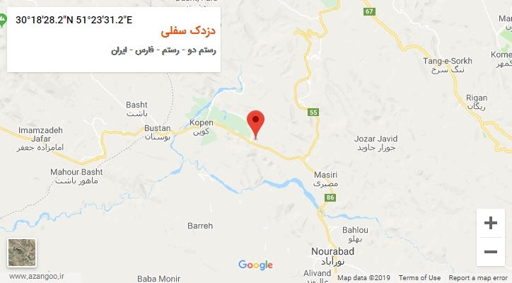 روستای دزدک سفلی بر روی نقشه