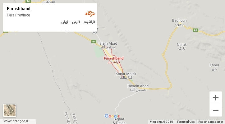 دهستان دژگاه بر روی نقشه