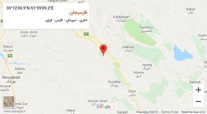 روستای فارسیجان بر روی نقشه