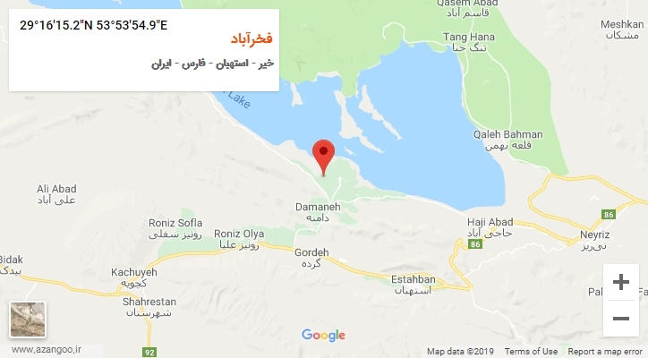 روستای فخرآباد بر روی نقشه
