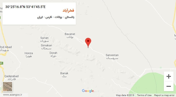 روستای فخرآباد بر روی نقشه