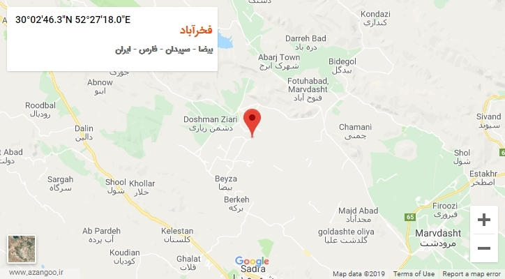روستای فخرآباد بر روی نقشه