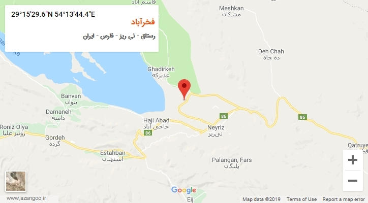 روستای فخرآباد بر روی نقشه